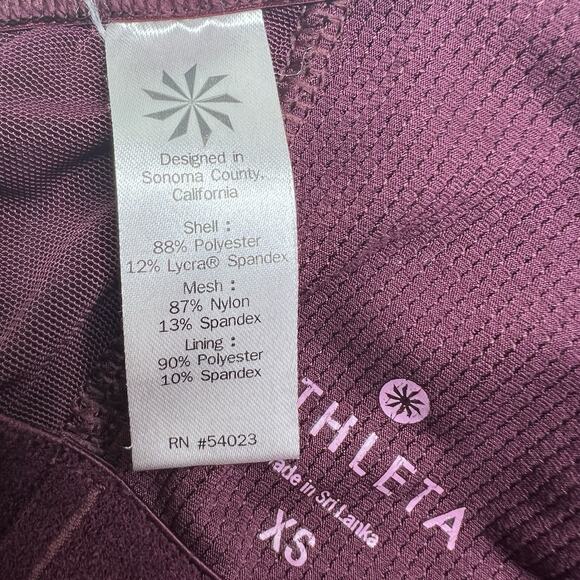 Athleta T Strap Plum Stunner Top Size XS Burgundy - Picture 8 of 8
